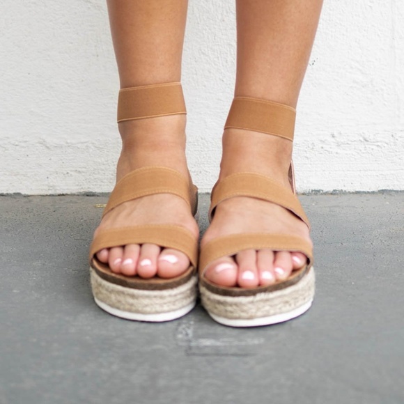 Camel Platform Espadrilles Sandal - Picture 2 of 6